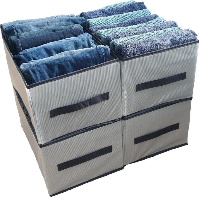 SUNMOOL Kleding organizer - Broeken Organizer - Kledingkast organizer - 40x25x20cm - 4 Stuks