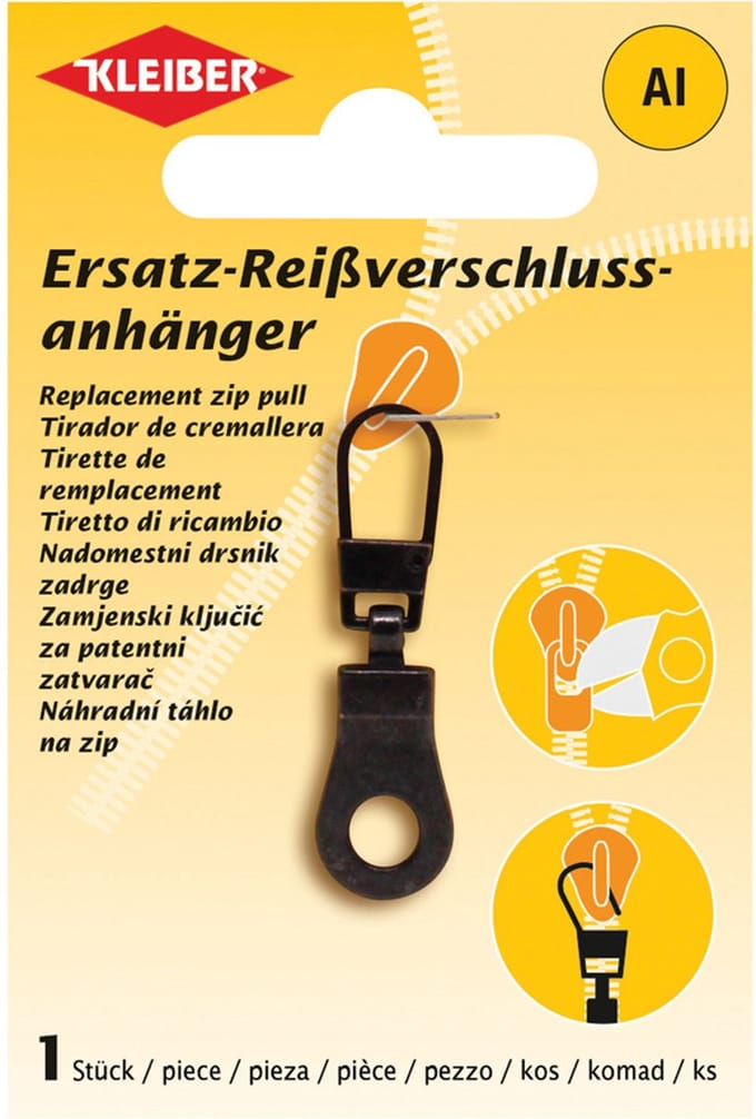 Ritssluiting-hangers, metaal, zwart