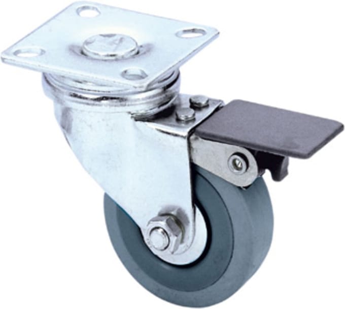 Adam Hall 3703 draaiwiel 50 mm geremd, grijs wiel - Wiel