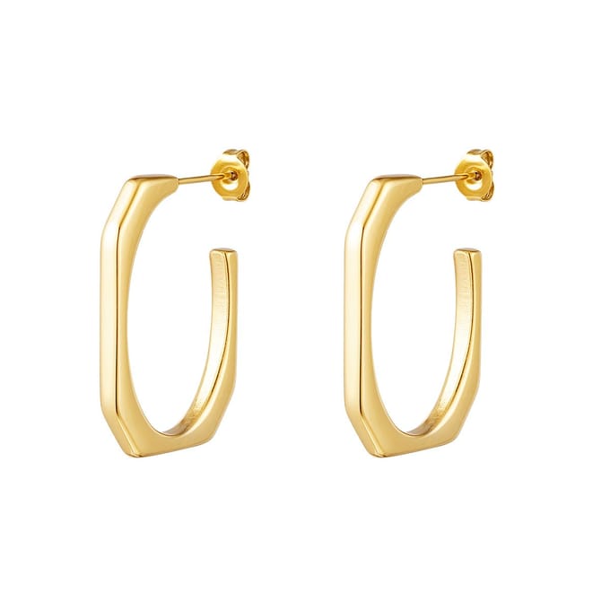 Yehwang Earrings geometric - Oorbellen - One size - Goudkleurig - Stainless Steel