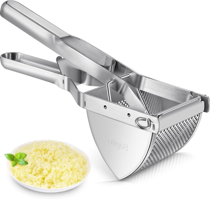 RVS Aardappelpers voor Fluweelzachte Aardappelpuree, Multifunctionele Groente- en Fruitstamper voor Perfecte Textuur
