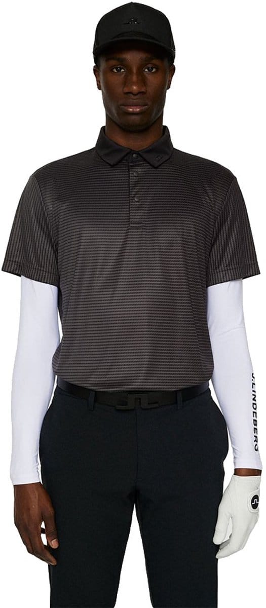 J.lindeberg Marvin Stripe Korte Mouw Poloshirt Zwart L Man