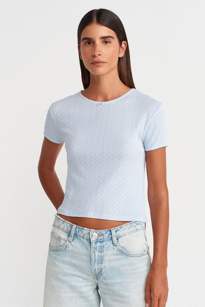 Dames Geribbelde Crop T-shirt