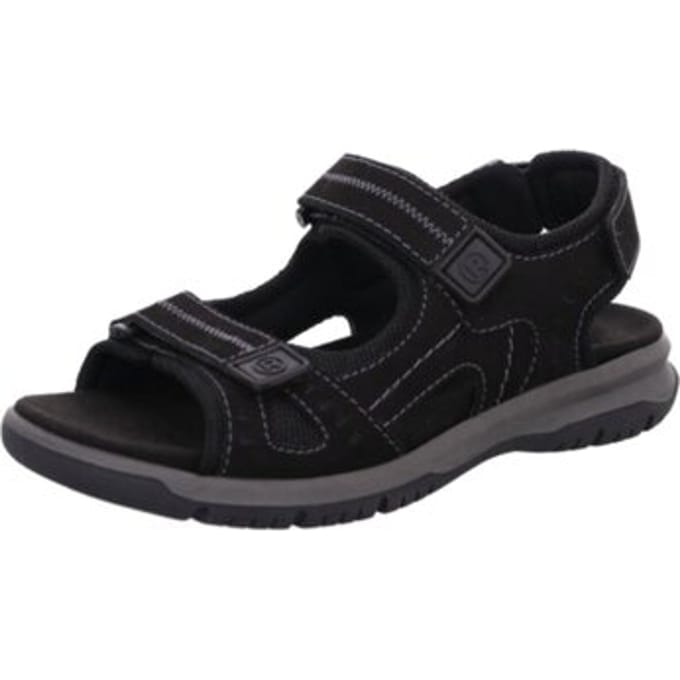Rohde Zwarte Leren Heren Sandalen - Zwart - 40