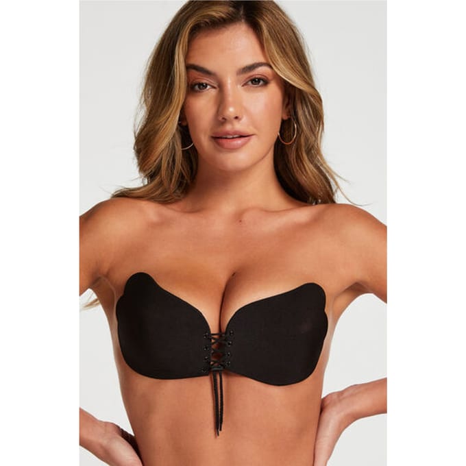 Hunkemöller Dames Accessoires Push-up Plak Bh met vleugel - Zwart - maat E