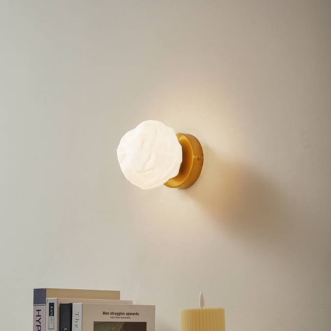 Lindby - wandlamp - 1licht - Glas, ijzer - G9 - Wit, messing