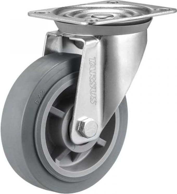 Zwenkwiel 150 mm 220 kg TPR rubberband extra stil - TARSUS