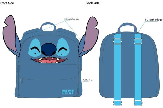 STITCH - Plush - Rugzak '27x24x7cm'