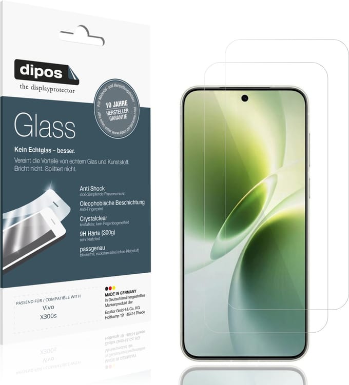 dipos – 2x Pantserfolie geschikt voor Vivo X300s | 9H Screenprotector