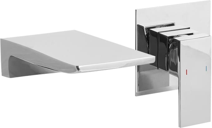 KARUAY - Wandgemonteerde mengkraan - Zilver - Messing