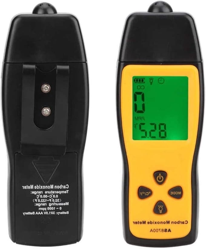 Koolmonoxide Meter - CO Gas Detector - Luchtkwaliteit Meten - Draagbaar Compact Ontwerp - 135x47x25mm - Zwart