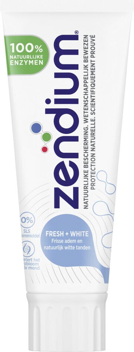 Zendium - Tandpasta Fresh+White - 5 x 75 ml - Voordeelverpakking