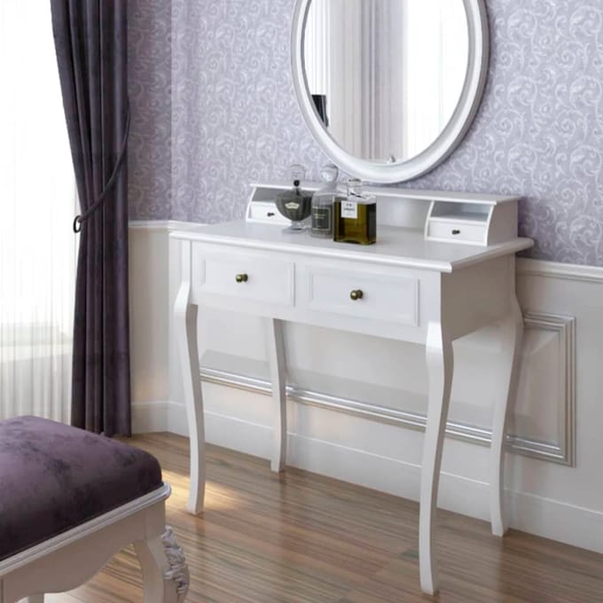 vidaXL - Kaptafel - Femke - met - lades - wit