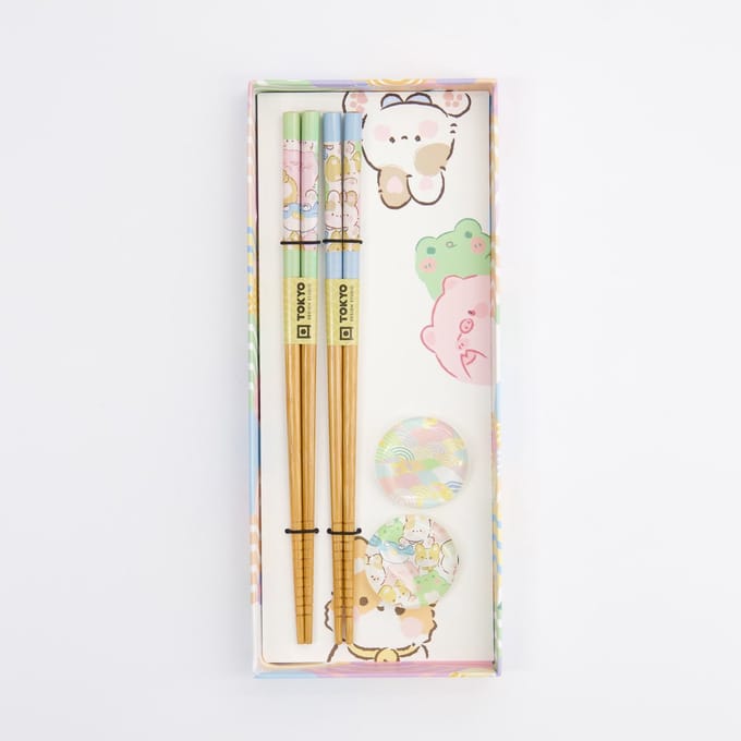 Tokyo Design Studio – Eetstokjes Set – Kawaii Dieren – 2 Paar