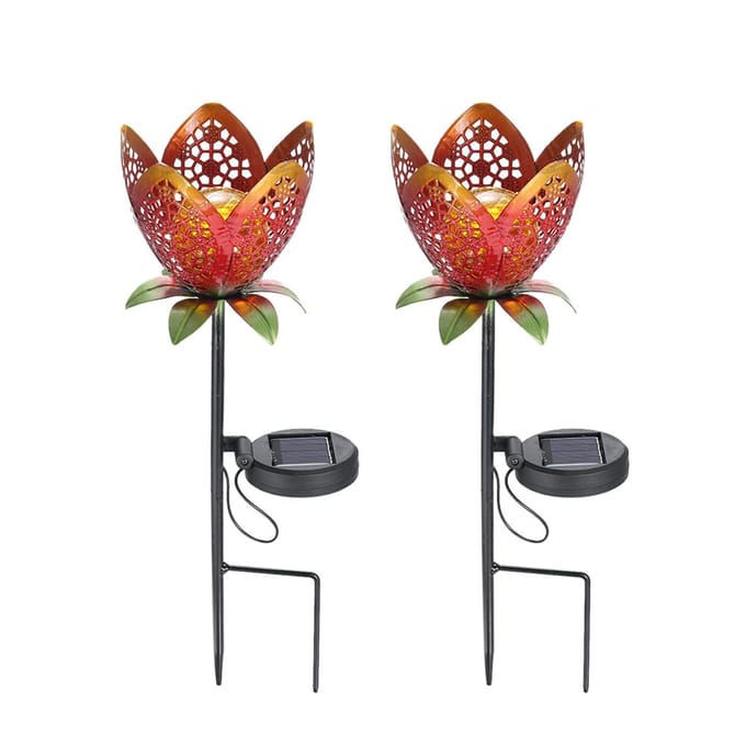 Solar LED Bloemenlicht Gazonlantaarn Vlamlamp Waterdicht Buiten 1pcs