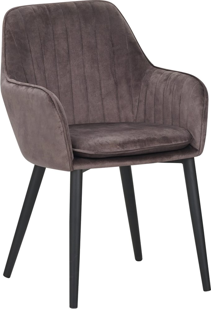 Colenis® - Melly Eetkamerstoel - Set Van 4 - Bruin - Fluweel - Velvet - Met armleuning