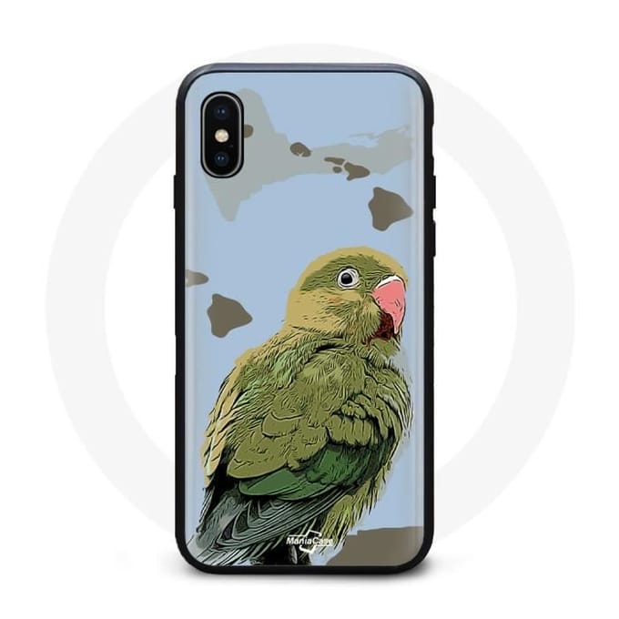 Coque - Perruche - Iphone XS Max - Souple - Vert - Mixte vert