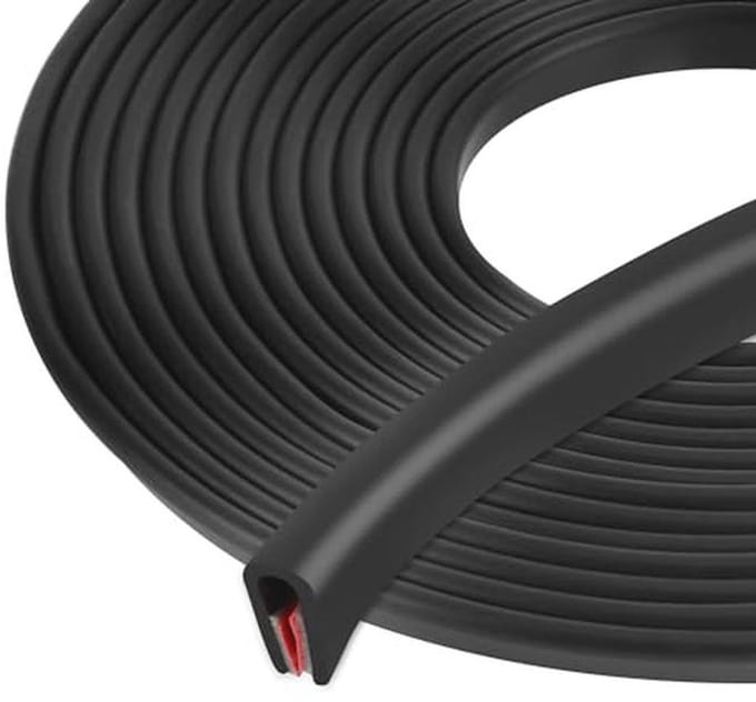U-vormige rubberen randbescherming voor auto en meubels - 10 mm x 6 m