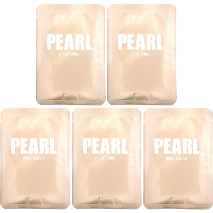 Lapcos, Pearl Sheet Beauty Mask, Brightening, 5 sheets, 24ml (0.81fl oz) beige