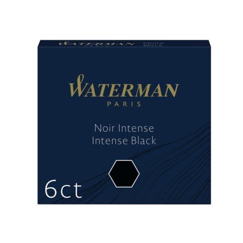 Waterman-vulpeninktpatronen | kort 'internationaal' | Intense Black | 6 stuks