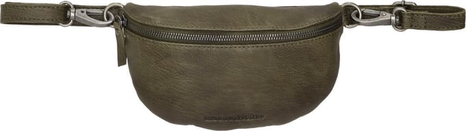 Hide & Stitches Paint Rock Heuptas - 100% Leder - Fanny Pack - Leren Dames Tas - Olijfgroen