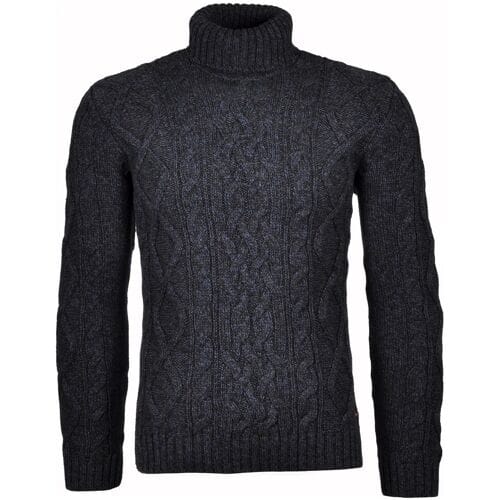 Ragman Trui Col Cable Design Pullover Navy-Antraciet / male