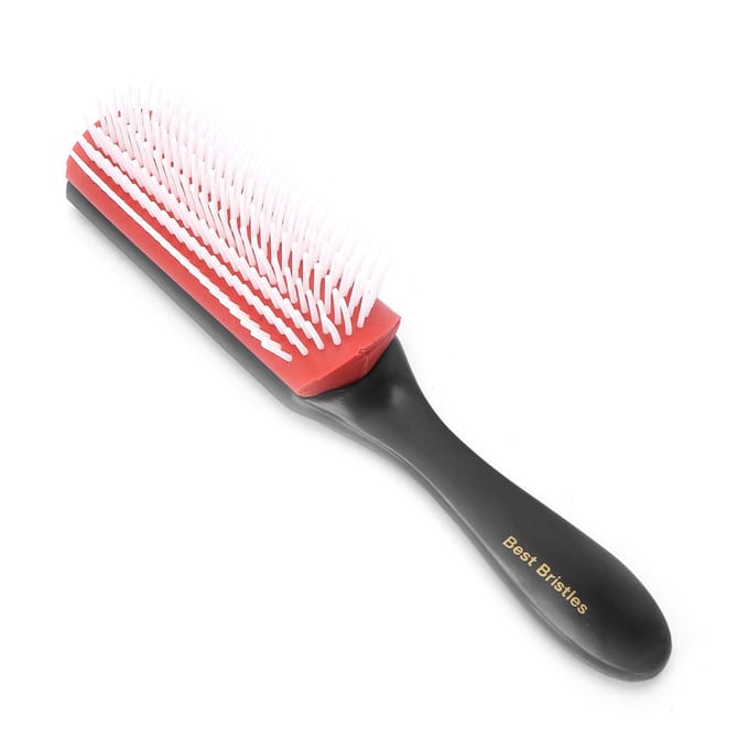 Brosse à cheveux coussin 9 rangées Coiffure Salon Démontable Voyage Démêlage Cheveux Bouclés red
