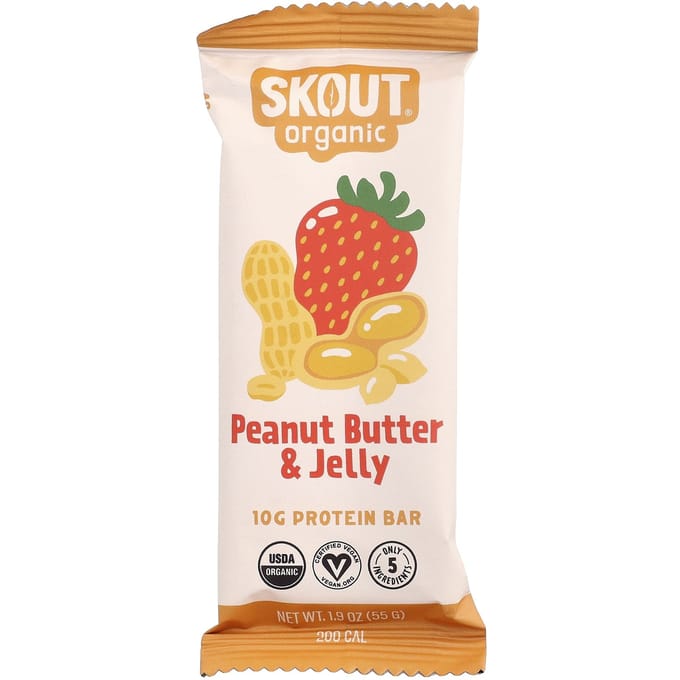 Skout Biologische Eiwitreep, Pindakaas & Jelly, 55g (1.9oz)