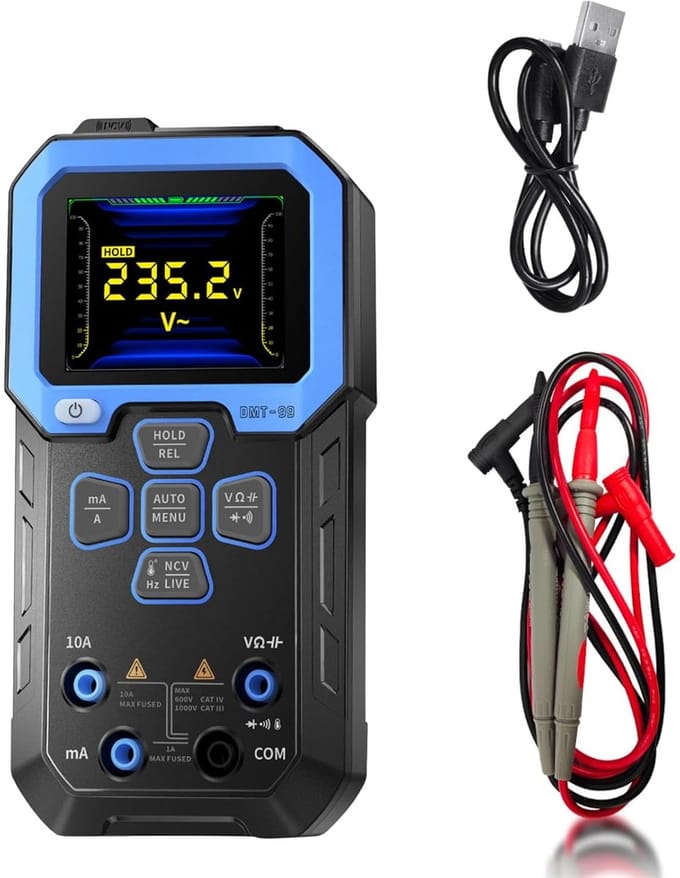 Digitale Multimeter met Kleurenscherm, Oplaadbare Accu en USB-C