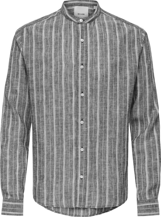 ONLY&SONS - ONSSEPPO MAO STRIP LINEN BLEND LS SHIRT - Heren - Overhemden