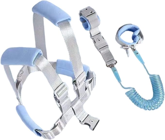Kinder Veiligheidsharnas - Draagbare Riem - Veilig Reizen - Verbeterde Zichtbaarheid - 1.5 Meter Lengte - Blauw