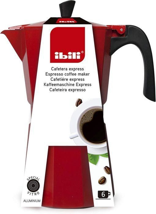 Cafetière à expresso - IBILI - Bahia - Rouge - 3 Tasses - Aluminium rouge
