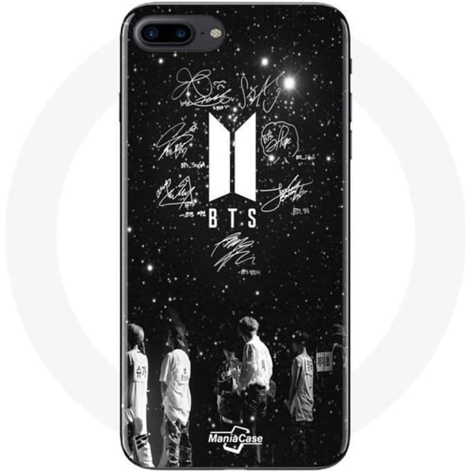 Coque - BTS - Iphone 7 Plus - Souple - Noir - Signature Members