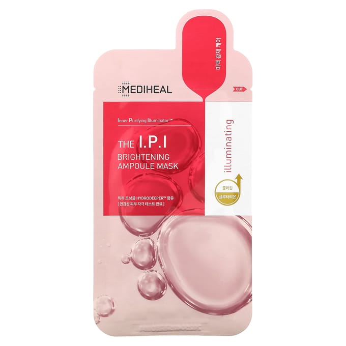 MEDIHEAL, IPI, Verhelderend Ampoule Beauty Masker, 1 vel, 25ml (0,84 fl oz) red