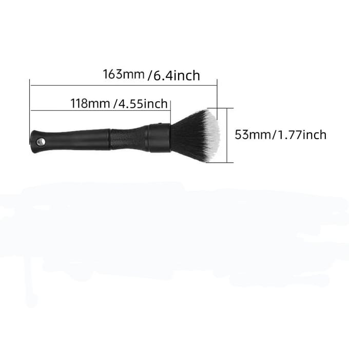 Set van 2 ultrazachte autoborstels voor het reinigen van auto-interieurs en -stoelen. 16cm black
