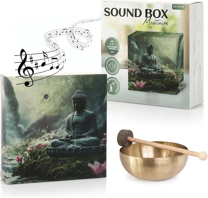 Soundbox met meditatieve geluiden en bewegingssensor - volume instelbaar - 12x12 cm
