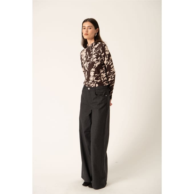 T-shirt met lange mouwen SLHanadi Regular fit brown