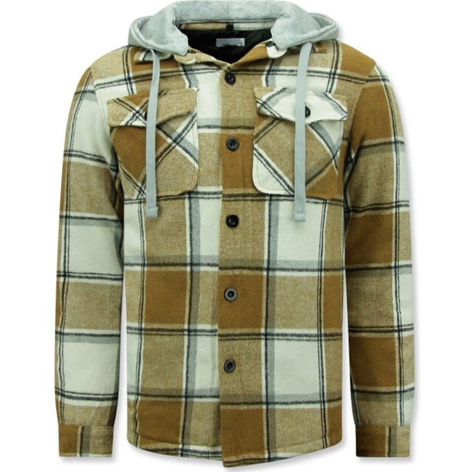 Jassen Heren - Houthakkers Jas - Tussenjas Heren Lumberjacket Heren met Capuchon -7969 - Bruin