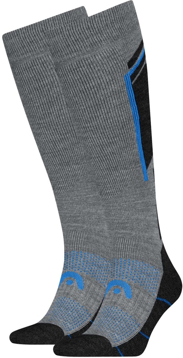 HEAD Skisokken Unisex Beginner Logo 2-Pack Grey / Blue