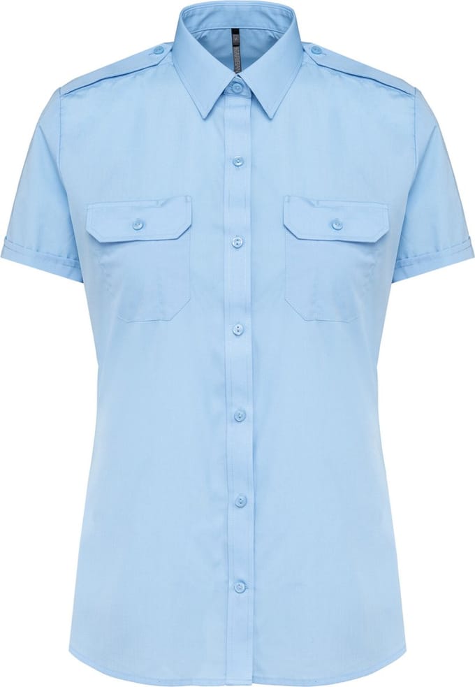 Kariban Damespilootoverhemd korte mouwen K504 - sky blue - M