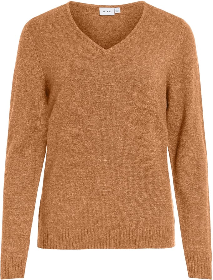 VILA - VIRIL V-NECK L/S KNIT TOP - NOOS - Dames - Gebreide truien