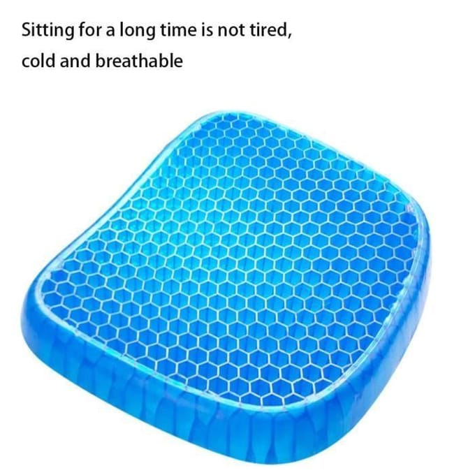 Zitkussen - 38x30cm - IJsgel - Honingraat - Comfortabel blauw