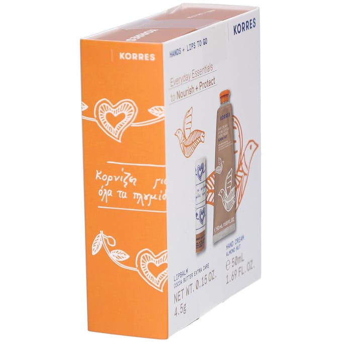 Korres Geschenkset De Dagelijkse Essentials om te Voeden en Beschermen | Lippenbalsem + Handcrème 50+4 Set