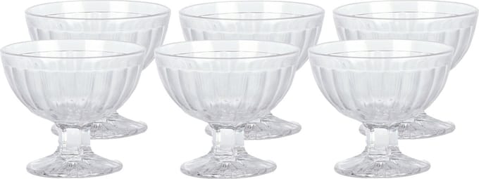 Excellent Houseware IJcoupes/ijs serveer schaaltjes - set 6x stuks - glas - 200 ml