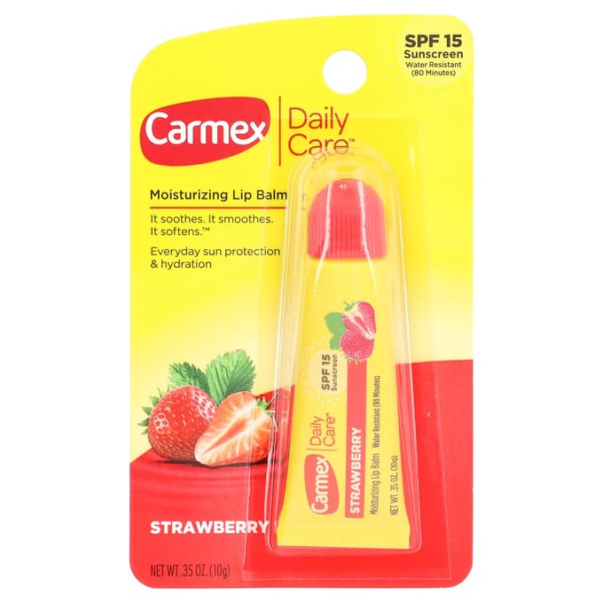 Dagelijkse Verzorging, Hydraterende Lippenbalsem, Aardbei, SPF 15, 0.35 oz(10 G) yellow