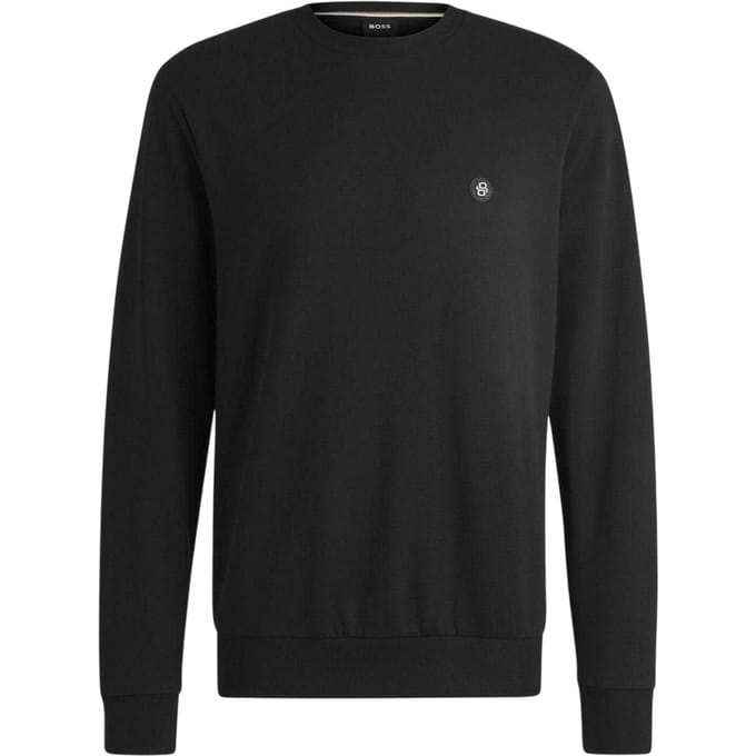 Boss Heren Patch Crew Neck Sweatshirt (Zwart)