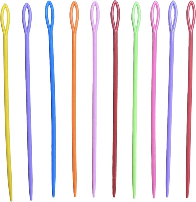 Bijoux by Ive - 10 plastic naalden van circa 15 cm groot in verschillende kleuren