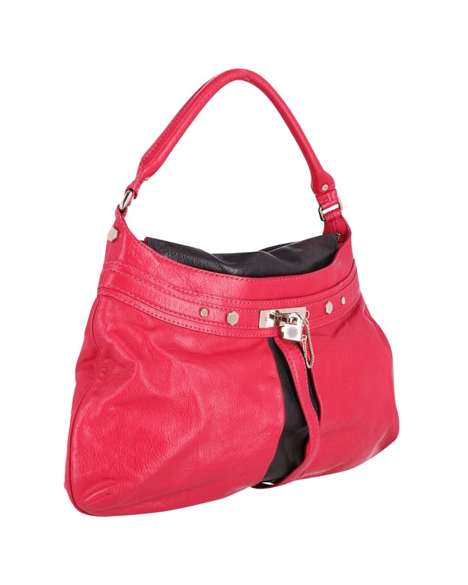 Marc Jacobs Lock it Up Camille Handtas in Donkerroze Leer