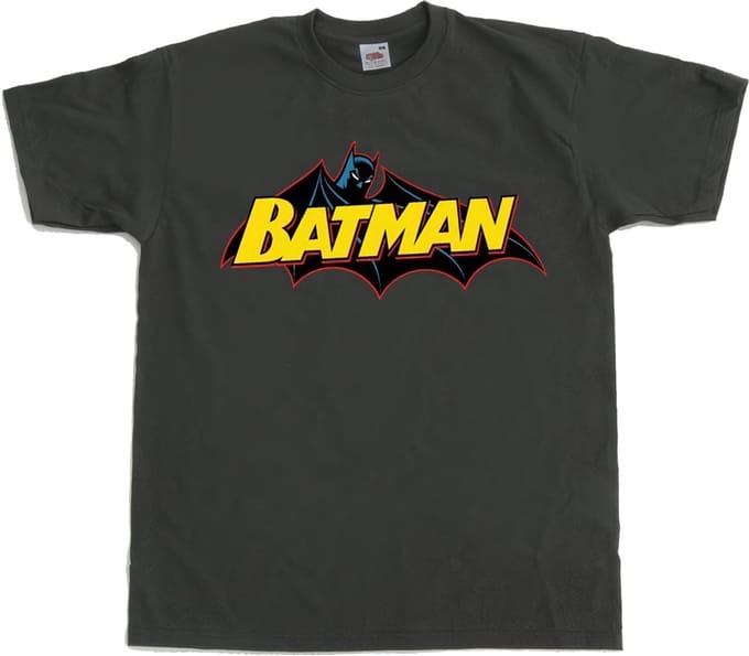 DC Comics Batman Heren Tshirt -L- Retro Logo Grijs