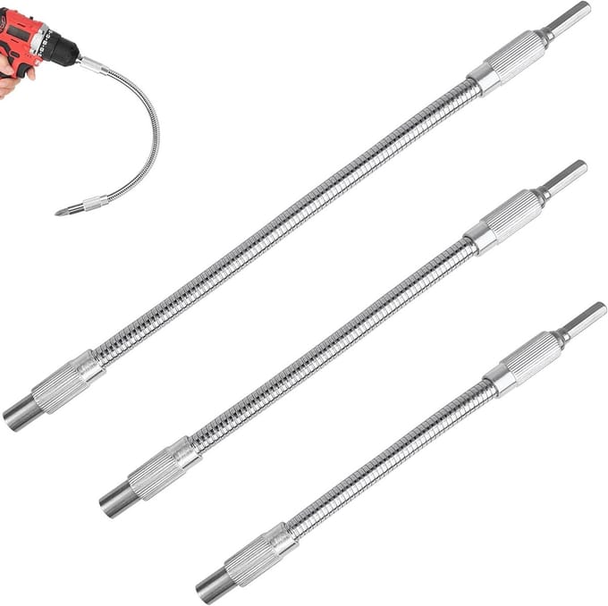 Flexibele As Set van 3 Stukken, Universele 150 mm/200 mm/300 mm, 1/4 Inch Schroevendraaier Verlenging, Flexibele Bit Houder voor Precisiewerk